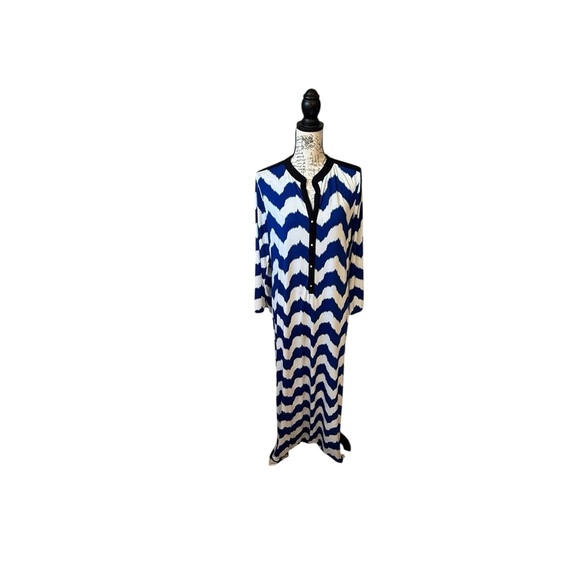Blue and White Maxi Dress - Picture 1 of 6